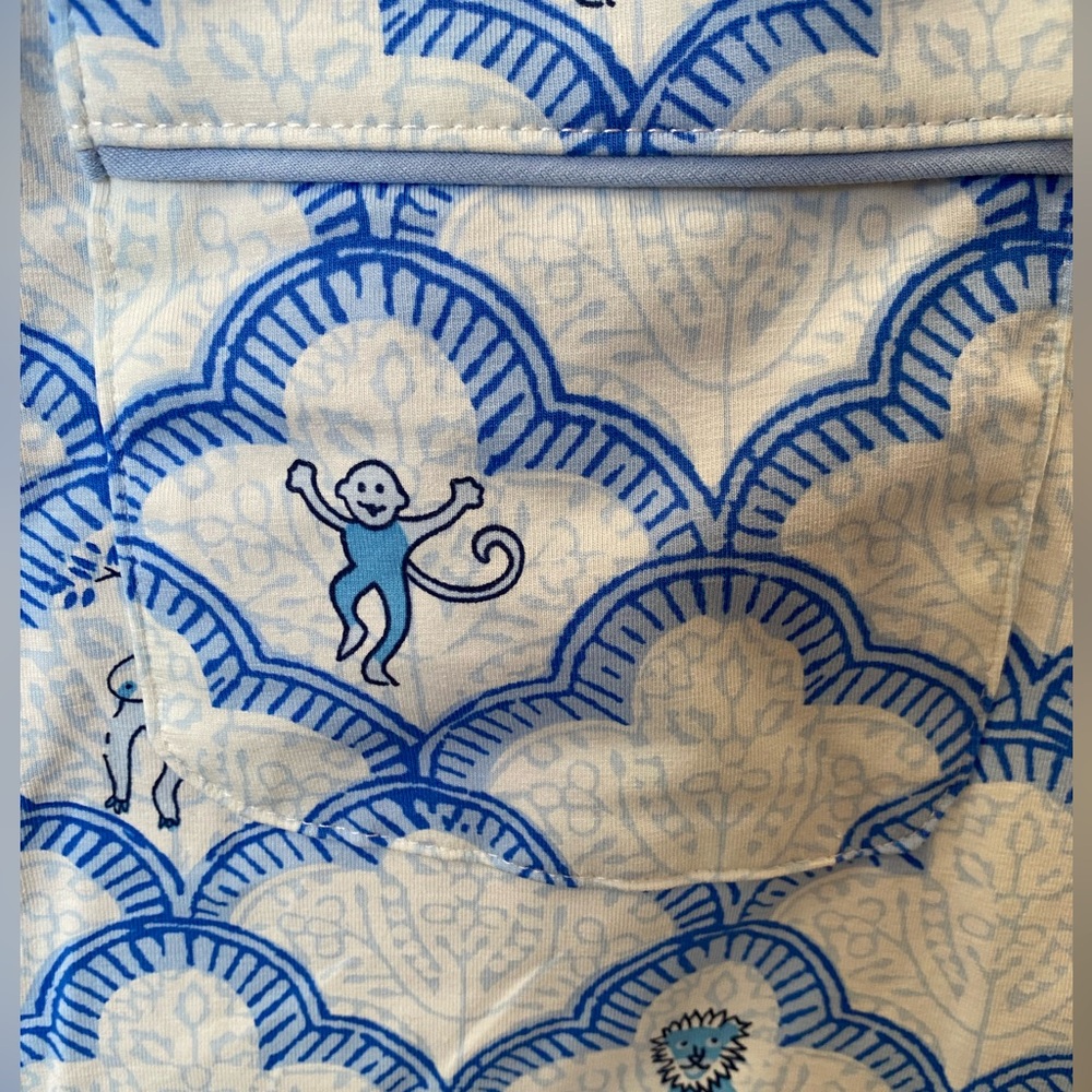 Roller Rabbit Blue and White Pajama Set - Picture 3 of 5